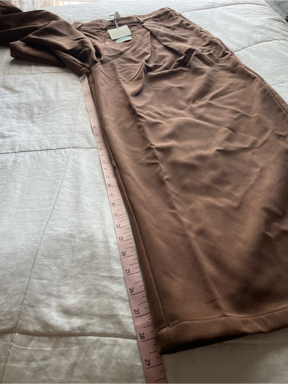 NWT Halara High Waisted Work Wide Leg Pants Pockets Partridge Brown XL Pleated - Picture 10 of 10